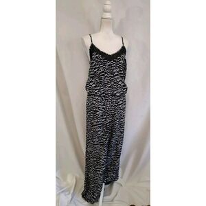 Fabletics Dash Jumpsuit Black Print Strappy Sexy Back Athleisure Casual Sz XL